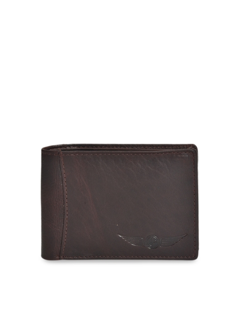 

CHRISTOPOLO Men Brown Solid Genuine Leather Two Fold Wallet