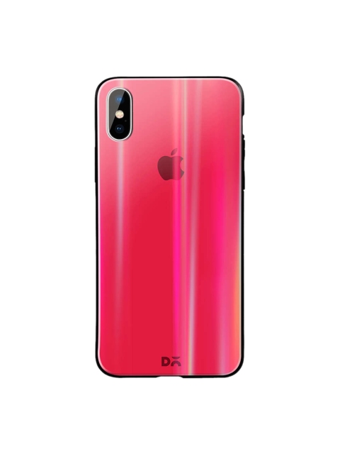 

DailyObjects Red iPhone X Holographic Glass Case Cover