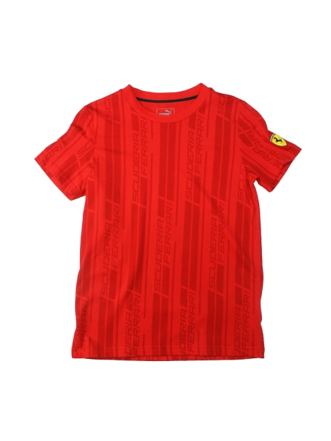 

Puma Boys Red Graphic Printed SF Rosso Corsa Round Neck T-shirt