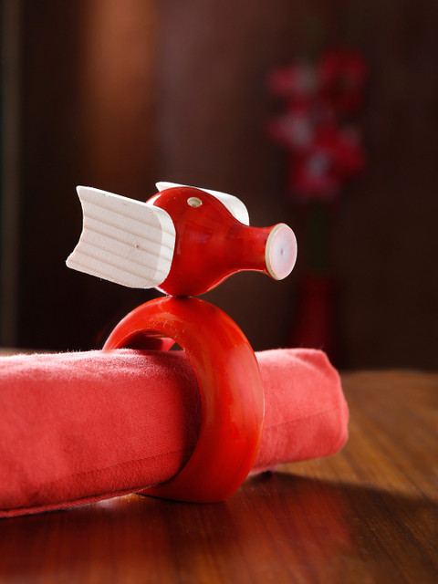 

Dennmarks Unisex Orange Wooden Napkin Holder & Tissue Stand