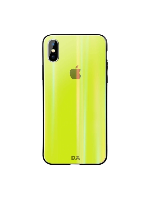 

DailyObjects Fluorescent Green iPhone X Holographic Glass Case Cover