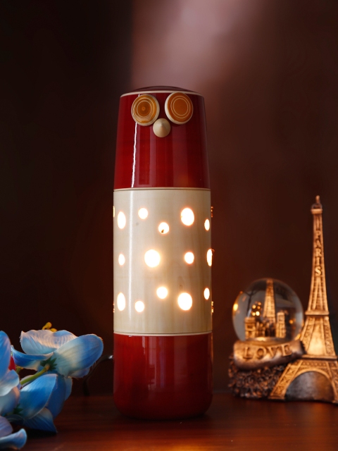 

Dennmarks Red & Beige Handpainted Table Lamp