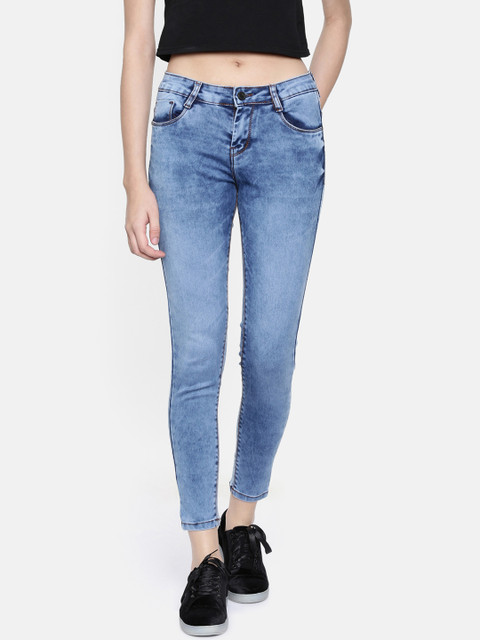 

ZHEIA Women Blue Skinny Fit Mid-Rise Clean Look Stretchable Jeans