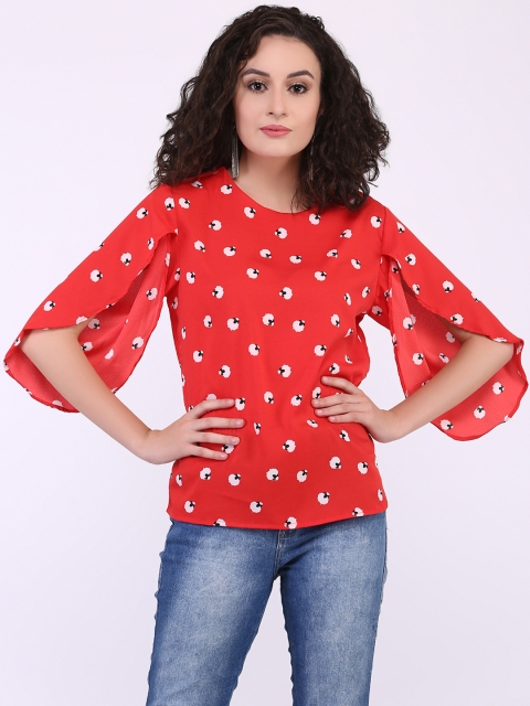 

TAG 7 Women Red Printed Top