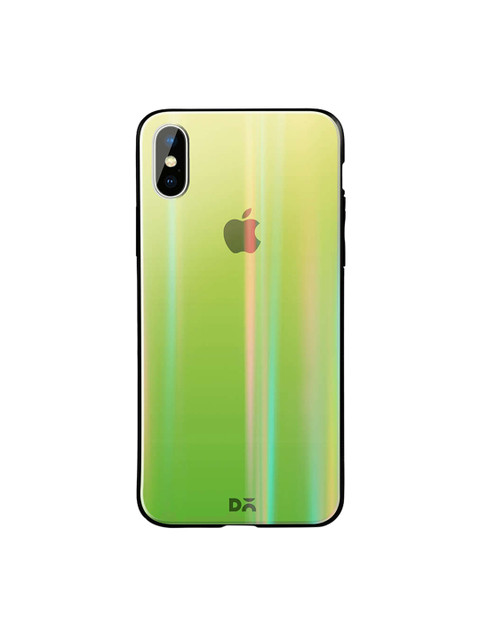 

DailyObjects Lime Green iPhone XS Max Holographic Glass Case Cover