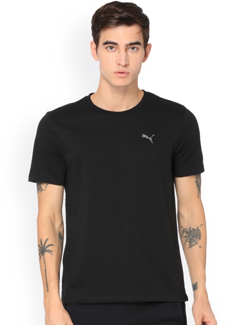 

Puma Men Black Solid Round Neck T-shirt