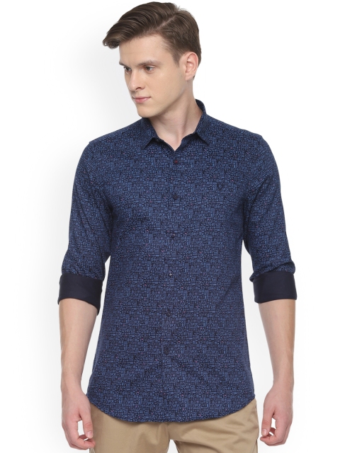 

Allen Solly Men Navy Blue Slim Fit Printed Casual Shirt