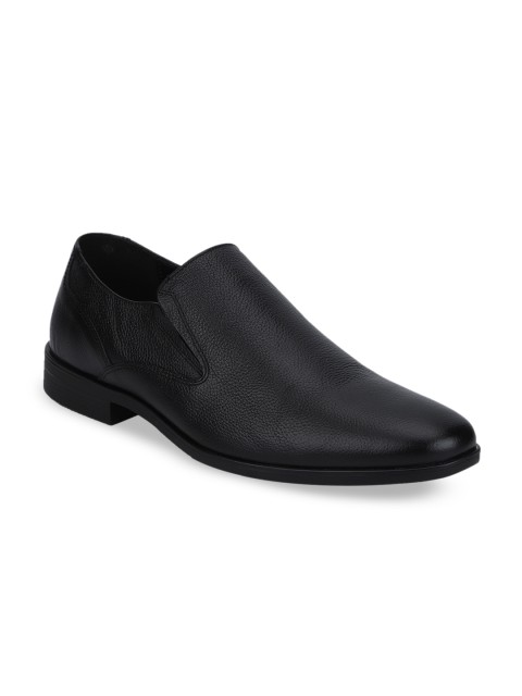 

Red Tape Men Black Leather Formal Slip-Ons