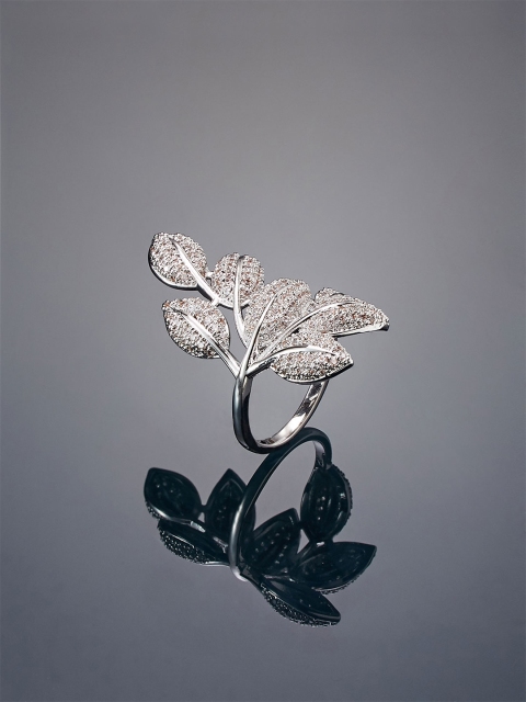 

shaze Women Silver-Plated CZ-Studded Finger Ring