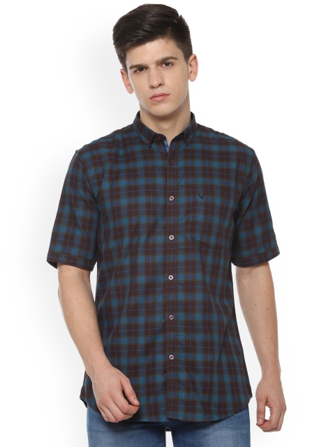 

Allen Solly Men Maroon & Blue Slim Fit Checked Casual Shirt