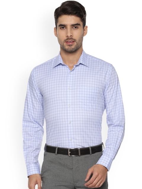 

Van Heusen Men Blue Custom Regular Fit Checked Formal Shirt