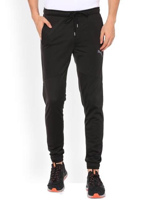 

Puma Men Black Solid Straight-Fit Joggers Active Tec Stretch Pants cl