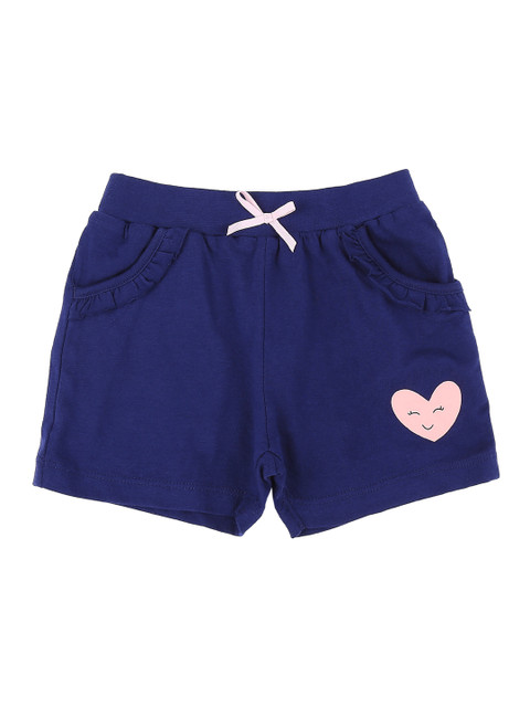 

Pantaloons Baby Girls Navy Blue Solid Regular Fit Regular Shorts