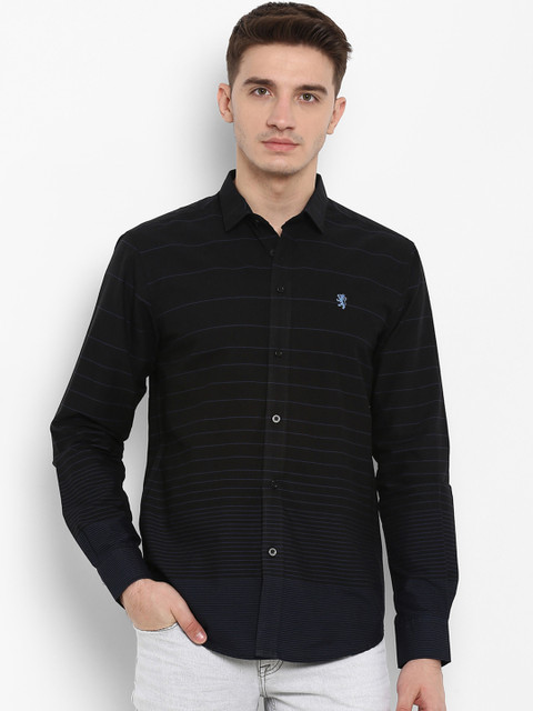 

Red Tape Men Black Regular Fit Striped Casual Shirt