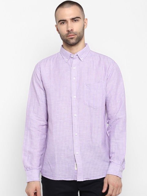 

Red Tape Men Lavender Regular Fit Striped Casual Shirt
