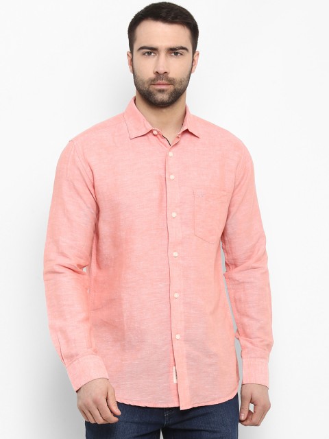 

Red Tape Men Peach-Coloured Regular Fit Solid Casual Shirt