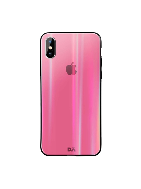 

DailyObjects Pink iPhone XS Max Holographic Glass Case Cover