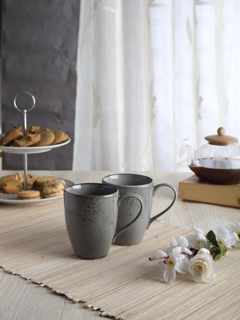 

Devnow Grey 2-Piece Printed Ceramic Cups Set