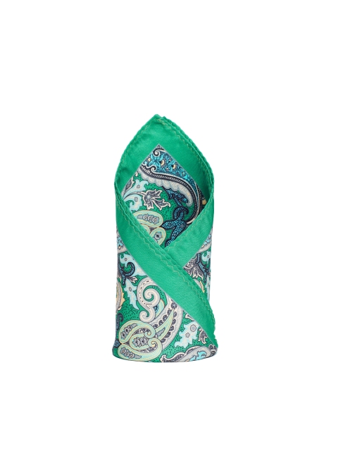 

Alvaro Castagnino Green Printed Pocket Square