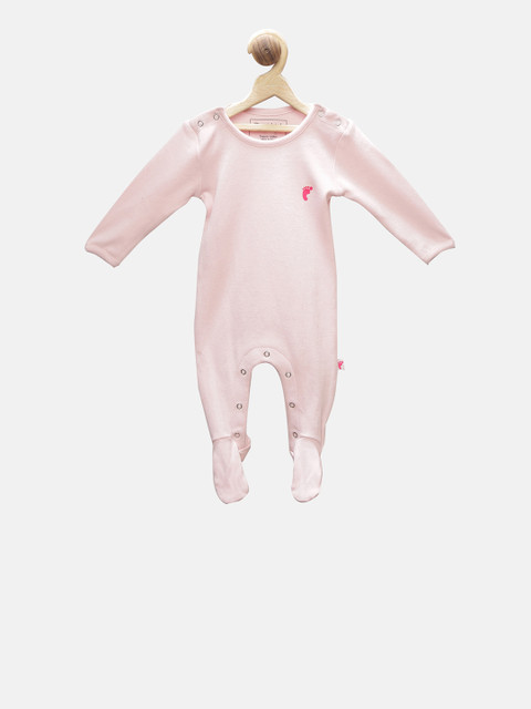 

First Kick Boys Pink Solid Romper