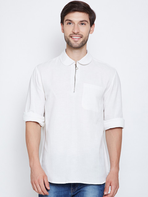 

Oxolloxo Men White Regular Fit Solid Casual Shirt