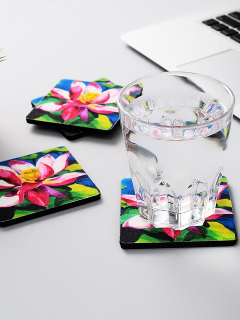 

Archies Set of 4 Multicoloured Printed MDF Coasters, Multi