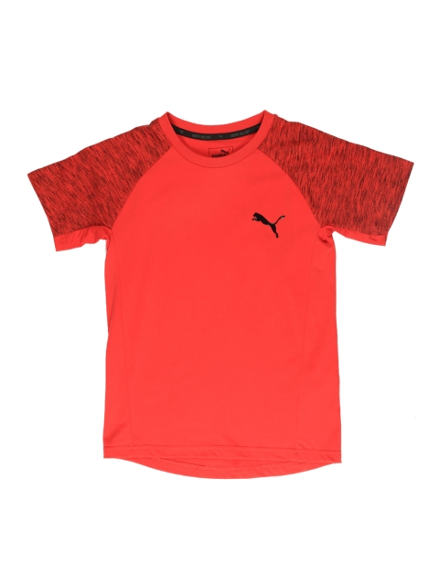 

Puma Boys Red Self Design Round Neck T-shirt