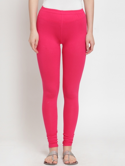 

Everlush Women Pink Solid Churidar-Length Leggings