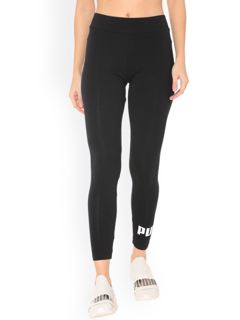 

Puma Women Black Solid ESS Logo Leggings Cotton Black Skinny-Fit Tights