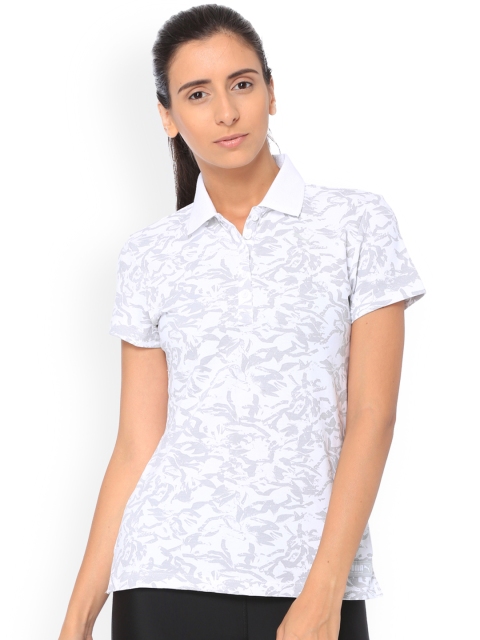 

Puma Women White Printed Polo Collar T-shirt Fusion AOP Polo Pale Pink