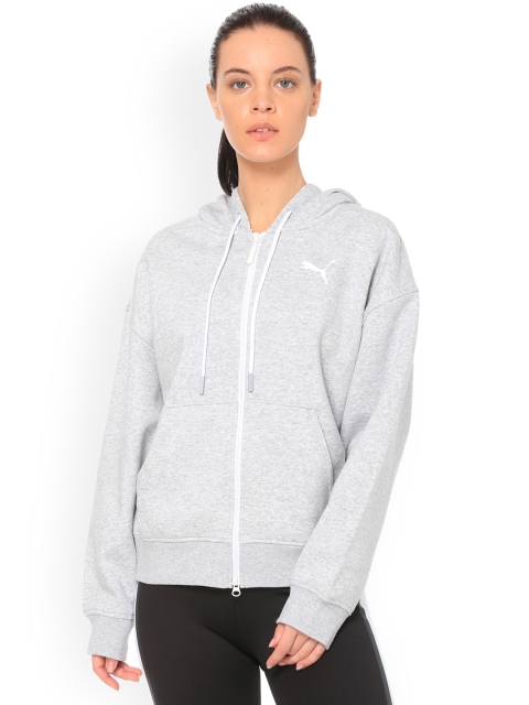 

Puma Women Grey Solid Sweatshirt SG X PUMA FZ Hoodie