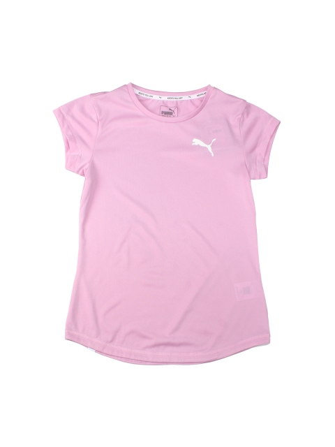 

Puma Girls Pink Solid Round Neck Active Tee G Orchid T-shirt