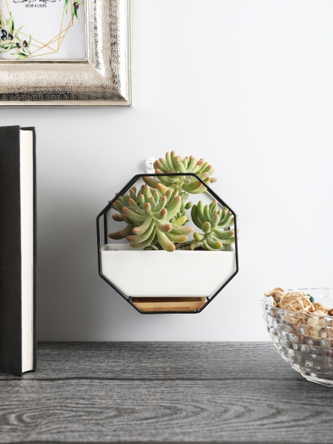 

OddCroft White & Black Ceramic Planter with Stand
