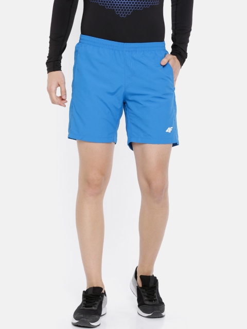 

4F Men Blue Solid Regular Fit Sports Shorts