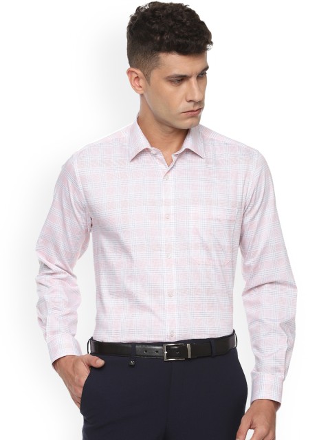 

Louis Philippe Men White & Red Slim Fit Checked Formal Shirt