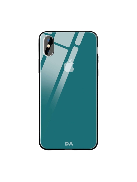 

DailyObjects Teal Blue iPhone XS Glass Case Cover