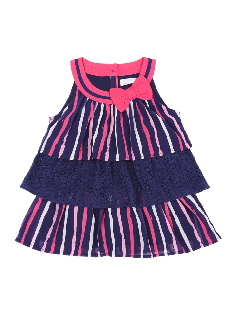 

Pantaloons Junior Girls Navy Blue Striped Tiered Top