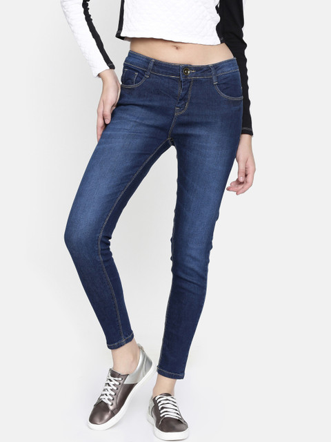 

ZHEIA Women Blue Skinny Fit Mid-Rise Clean Look Stretchable Jeans