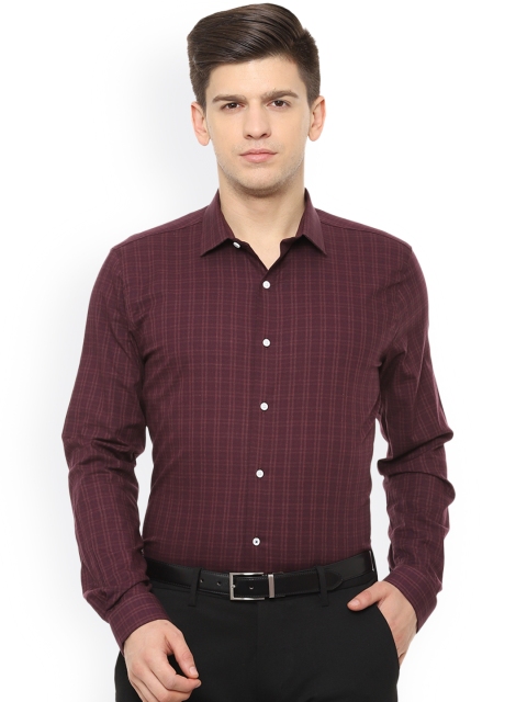 

Louis Philippe Men Maroon Slim Fit Checked Formal Shirt