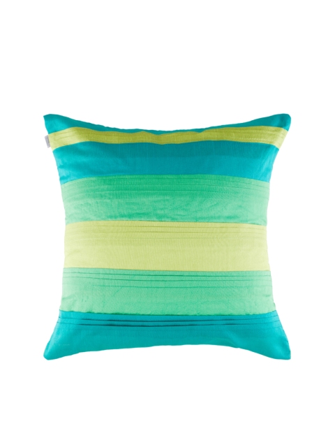 Living Essence Blue & Green Single Striped Square Cushion Cover