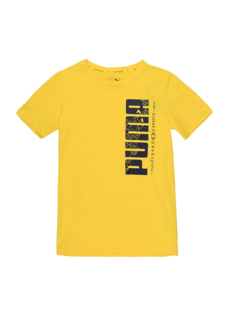 

Puma Boys Yellow Printed Round Neck T-shirt