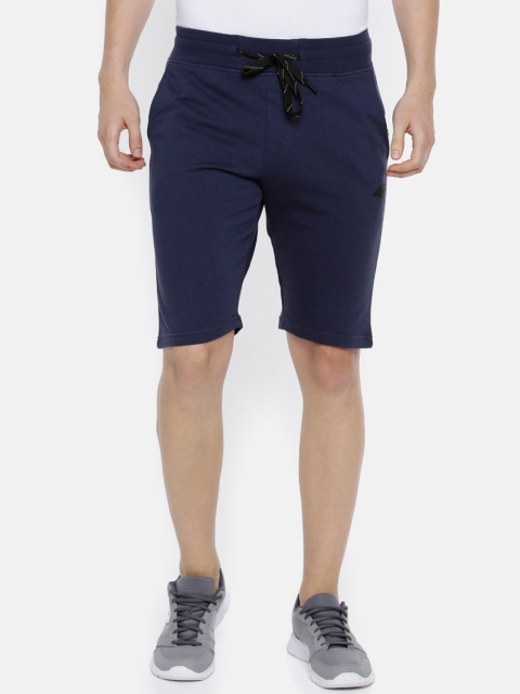 

4F Men Dark Blue Solid Regular Fit Sports Shorts, Navy blue