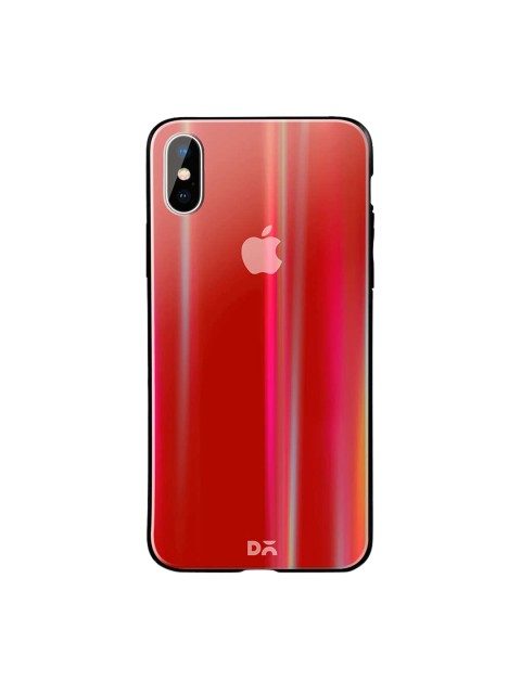 

DailyObjects Red iPhone XS Max Holographic Glass Case Cover