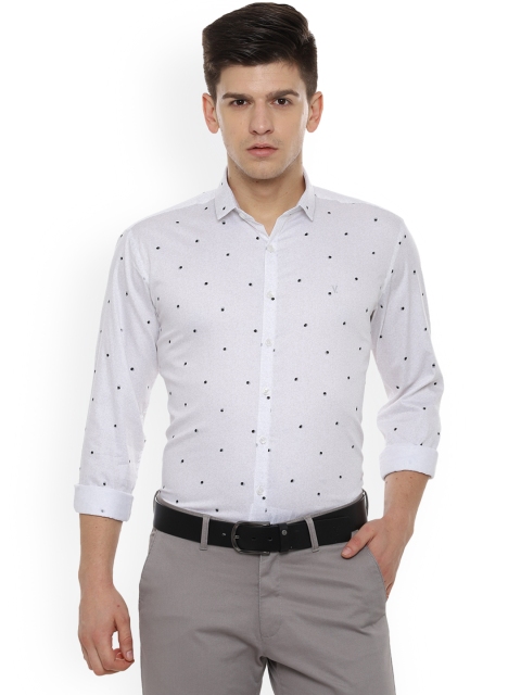 

Van Heusen Men White Slim Fit Printed Casual Shirt