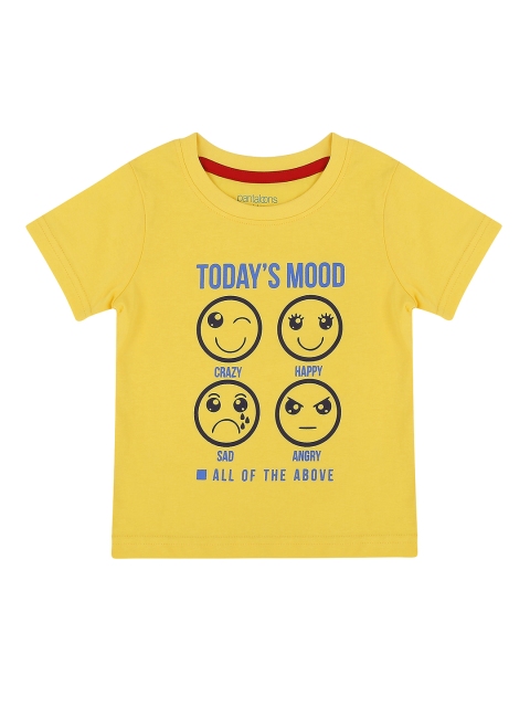 

Pantaloons Baby Boys Yellow Printed Round Neck T-shirt