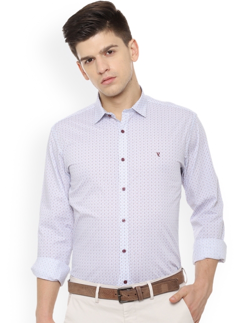 

Van Heusen Men White Slim Fit Printed Casual Shirt