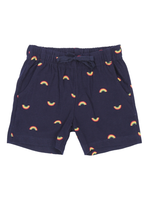

Pantaloons Junior Girls Navy Blue Printed Regular Fit Regular Shorts