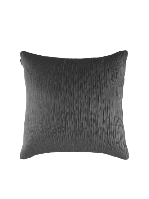

Living Essence Grey Single Self-Design Square Cushion Cover