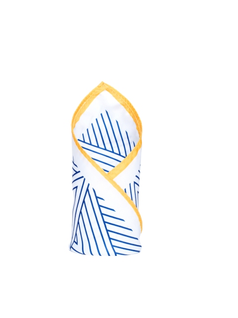 

Alvaro Castagnino White & Blue Printed Pocket Square