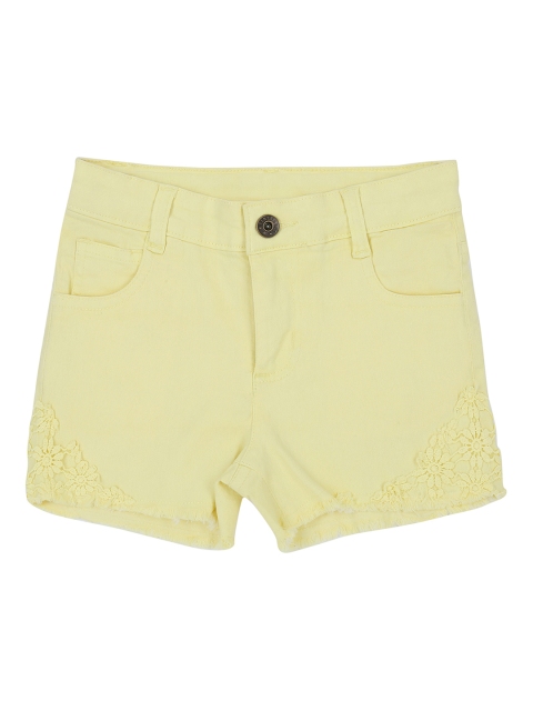 

Pantaloons Junior Girls Yellow Solid Regular Fit Regular Shorts